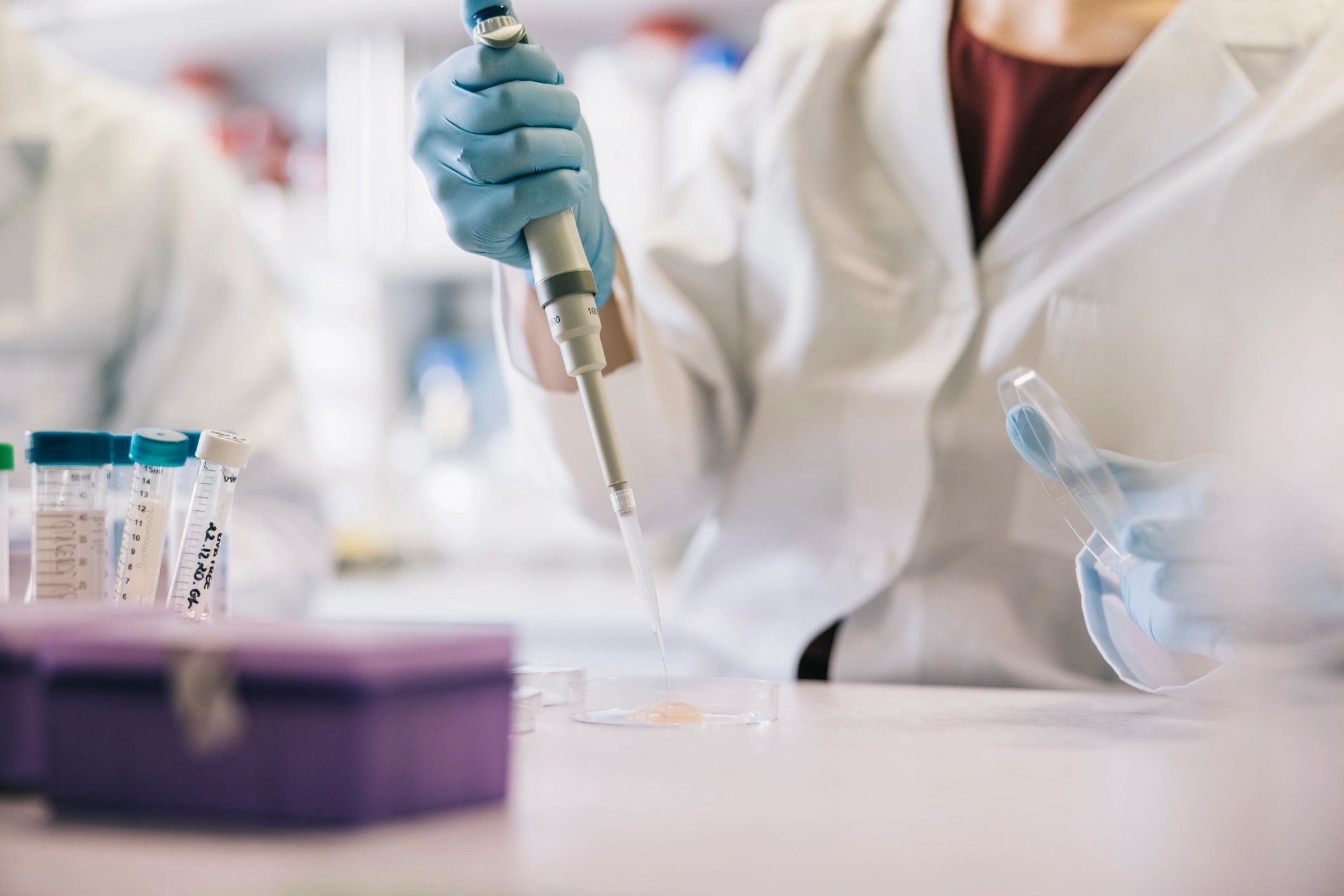 Scientist preparing a water sample